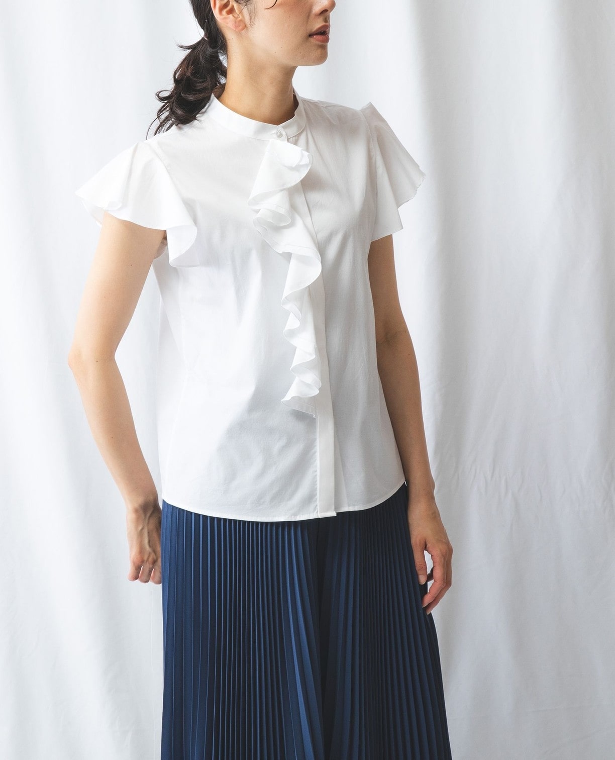 フリルバンドカラーシャツ(1(M)9号 ホワイト): ナラカミーチェ｜ナラ 