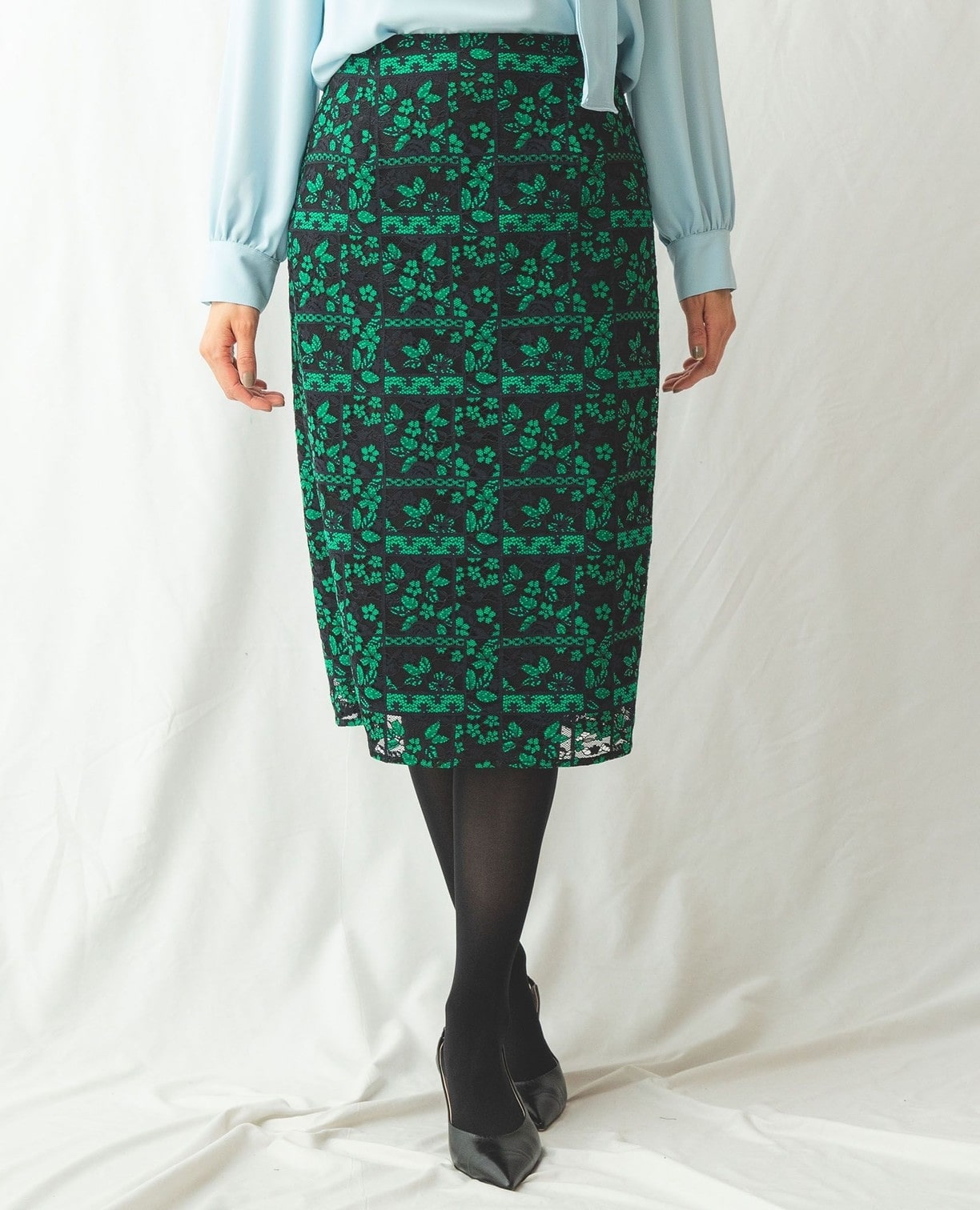 レースタイトスカート(1(M)9号 グリーン): ナラカミーチェ｜ナラ カミーチェ公式オンラインストア NARACAMICIE