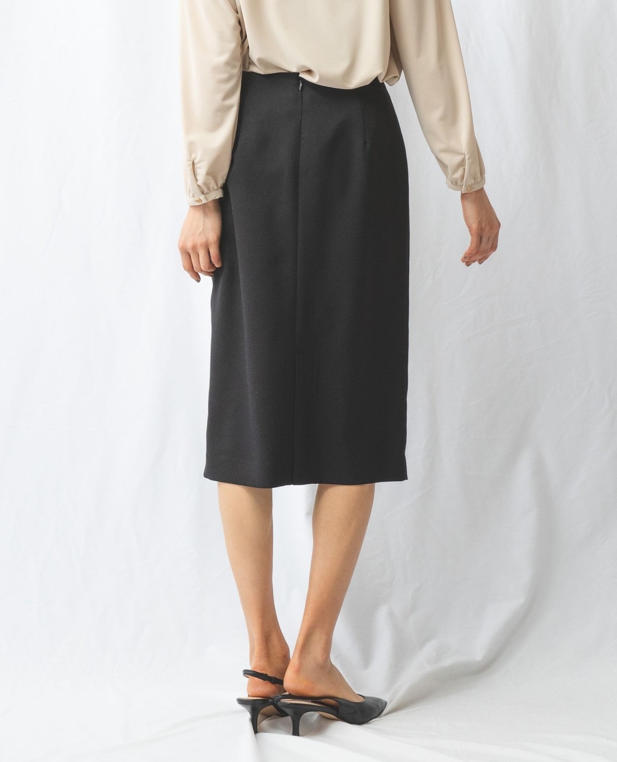 フロントレースタイトスカート(1(M)9号 ブラック): ナラカミーチェ 