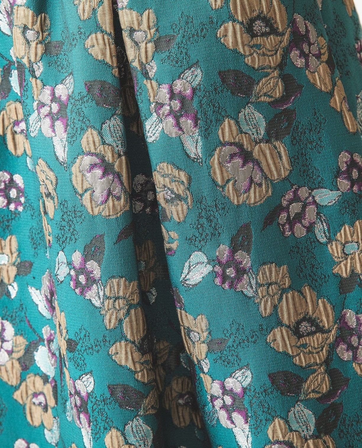 花柄ジャガードミモレ丈スカート