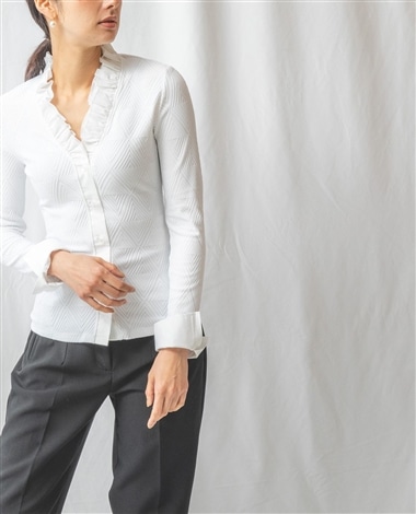 サンマルコ刺繍長袖シャツ(1(M)9号 ホワイト): ナラカミーチェ｜ナラ 