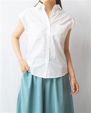 【NARACAMICIE】ダブルポケット襟付きシャツ