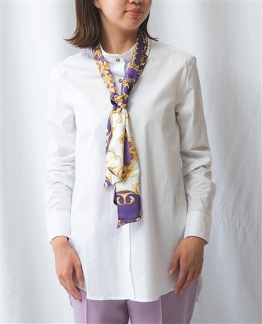 スカーフ柄タイ付３ＷＡＹ長袖シャツ